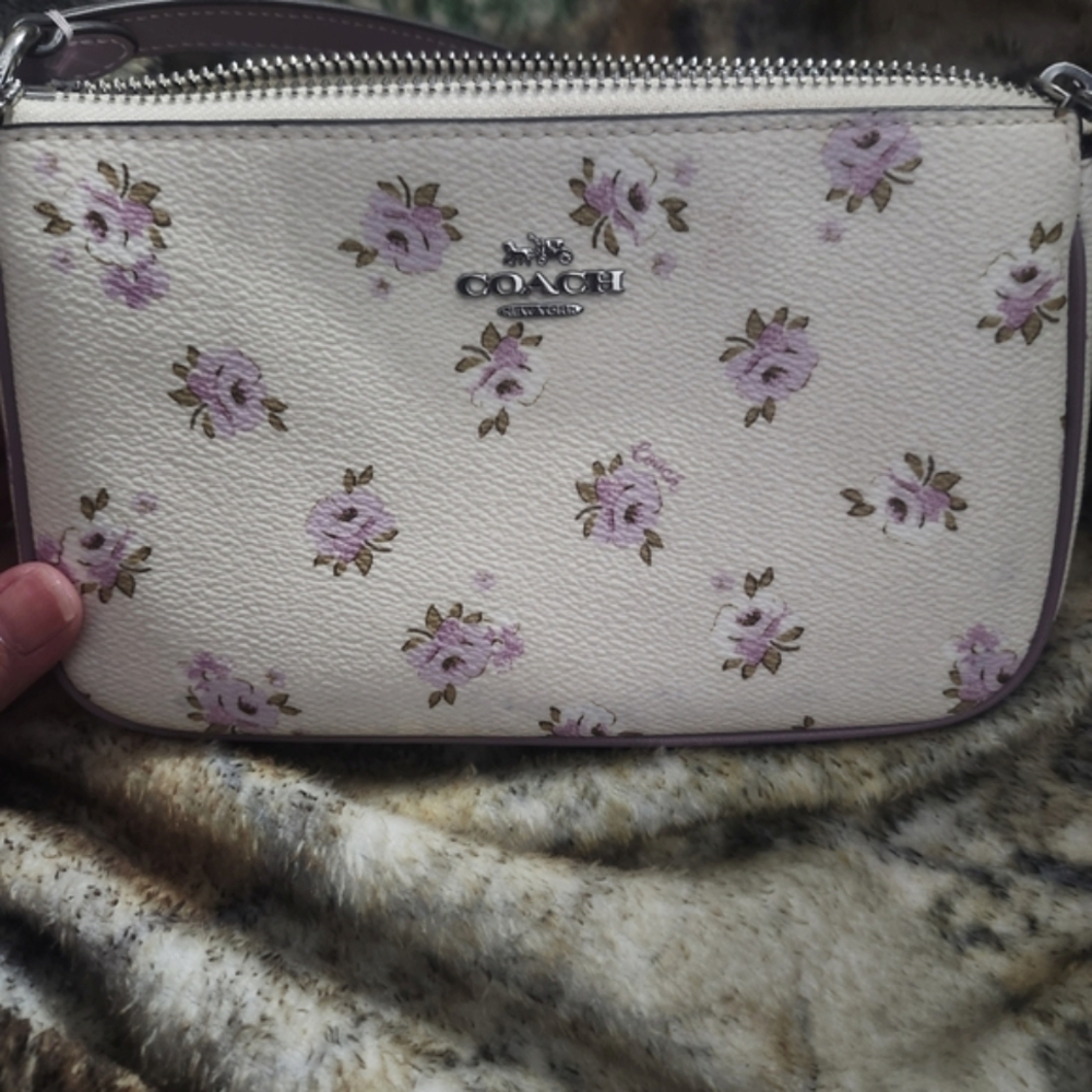 Coach Floral White and Purple Women's Bag